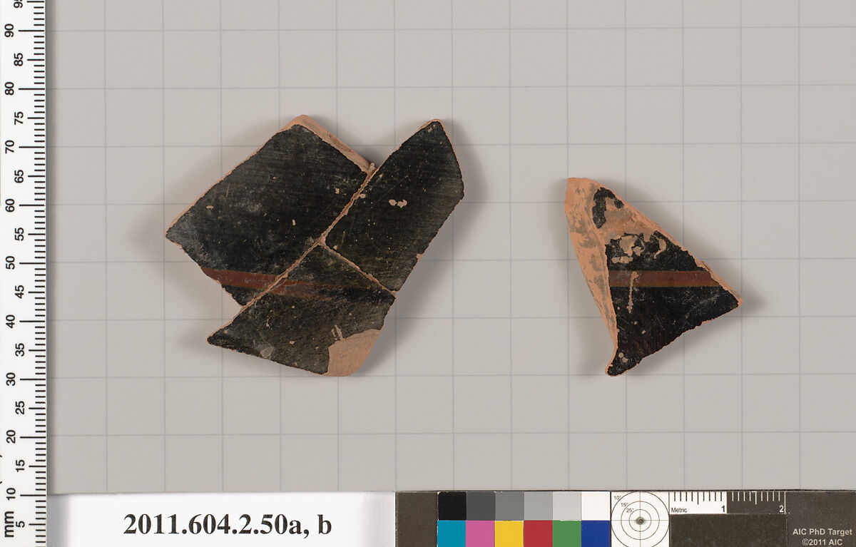 Terracotta fragments of a pelike (jar), Terracotta, Greek, Attic 