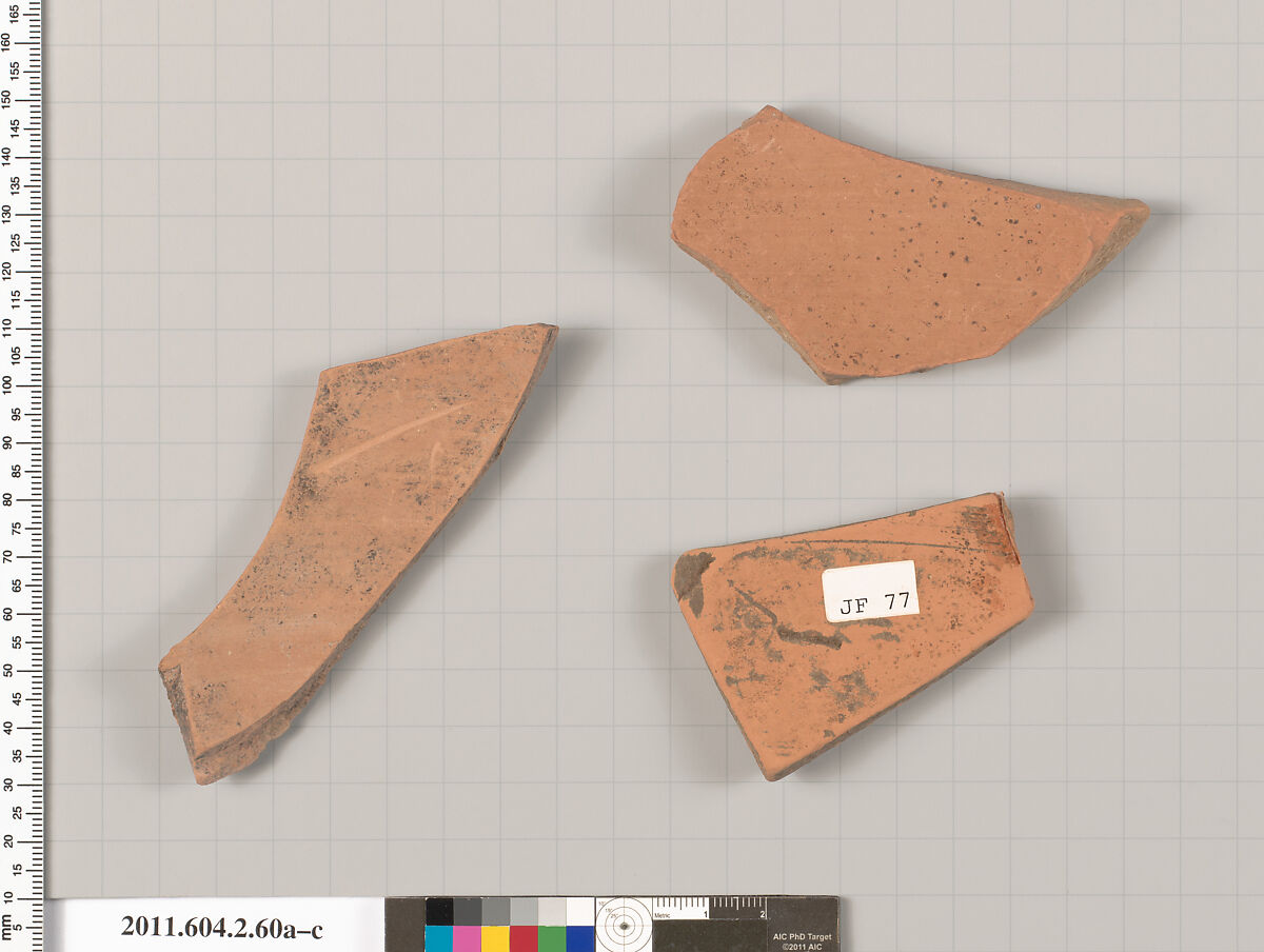 Terracotta fragments of pots, Terracotta, Greek, Attic