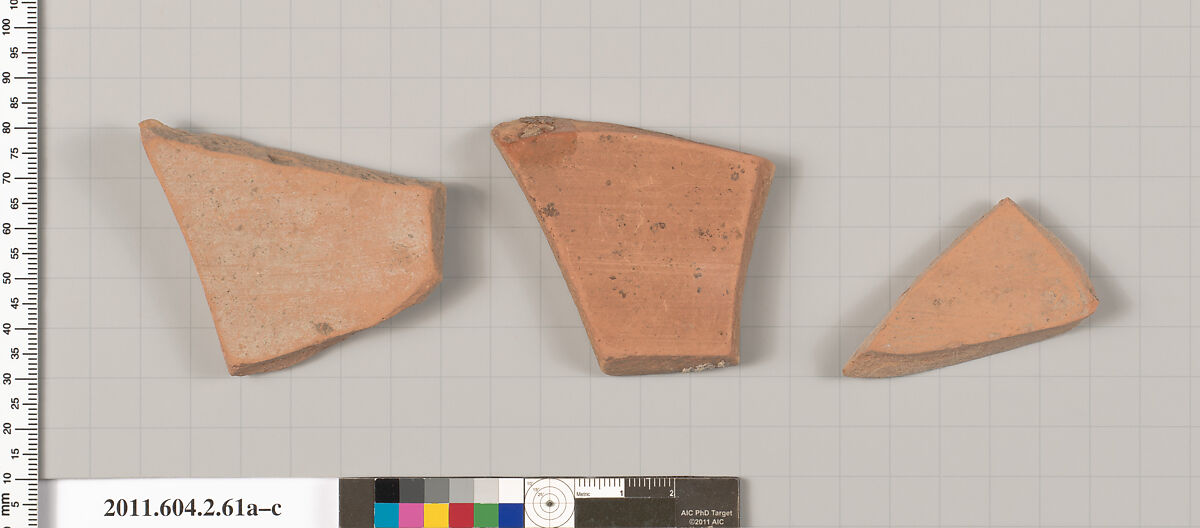 Terracotta fragments of pots, Terracotta, Greek, Attic