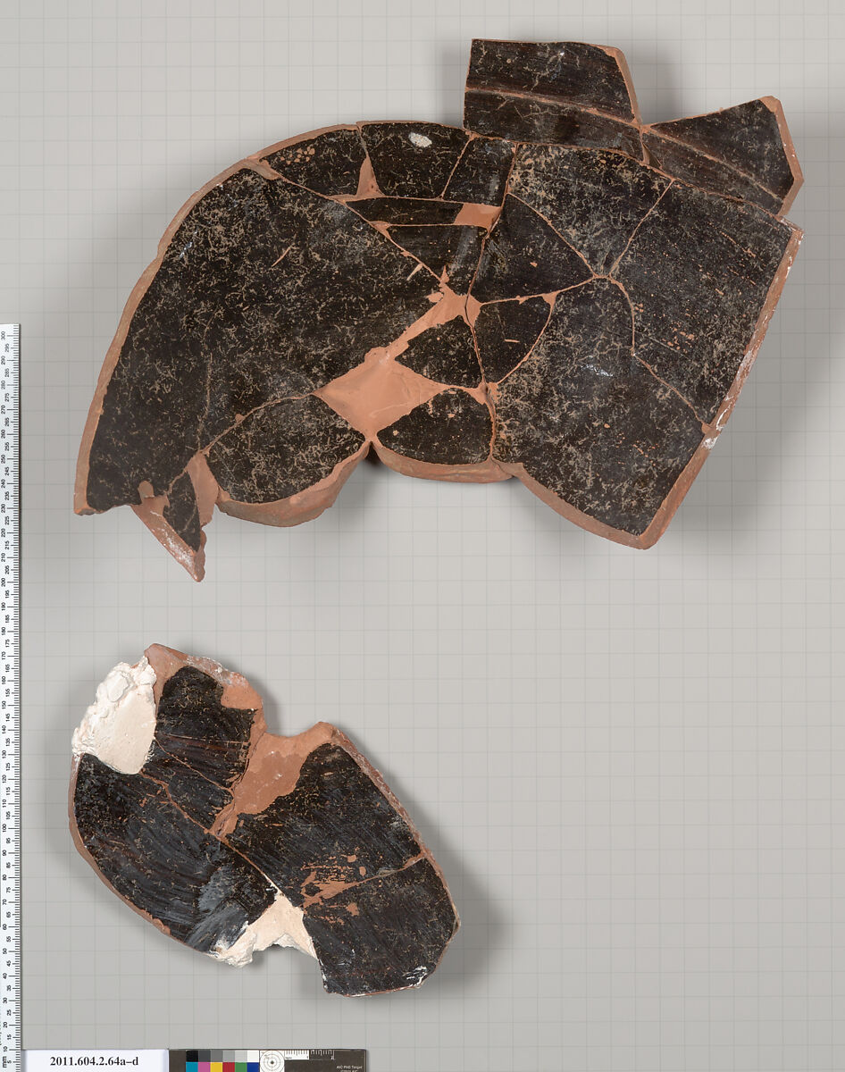 Terracotta fragments of an amphora (jar), Terracotta, Greek, Attic
