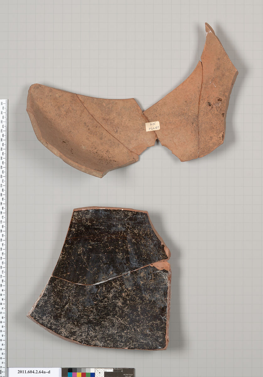 Terracotta fragments of an amphora (jar), Terracotta, Greek, Attic