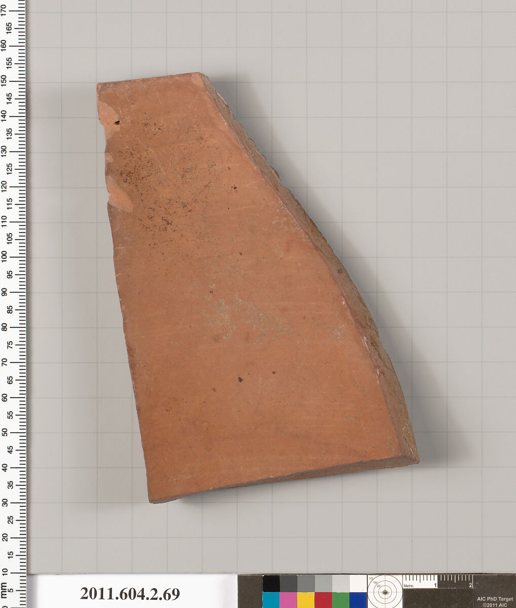 Terracotta fragment of an amphora (jar), Terracotta, Greek, Attic