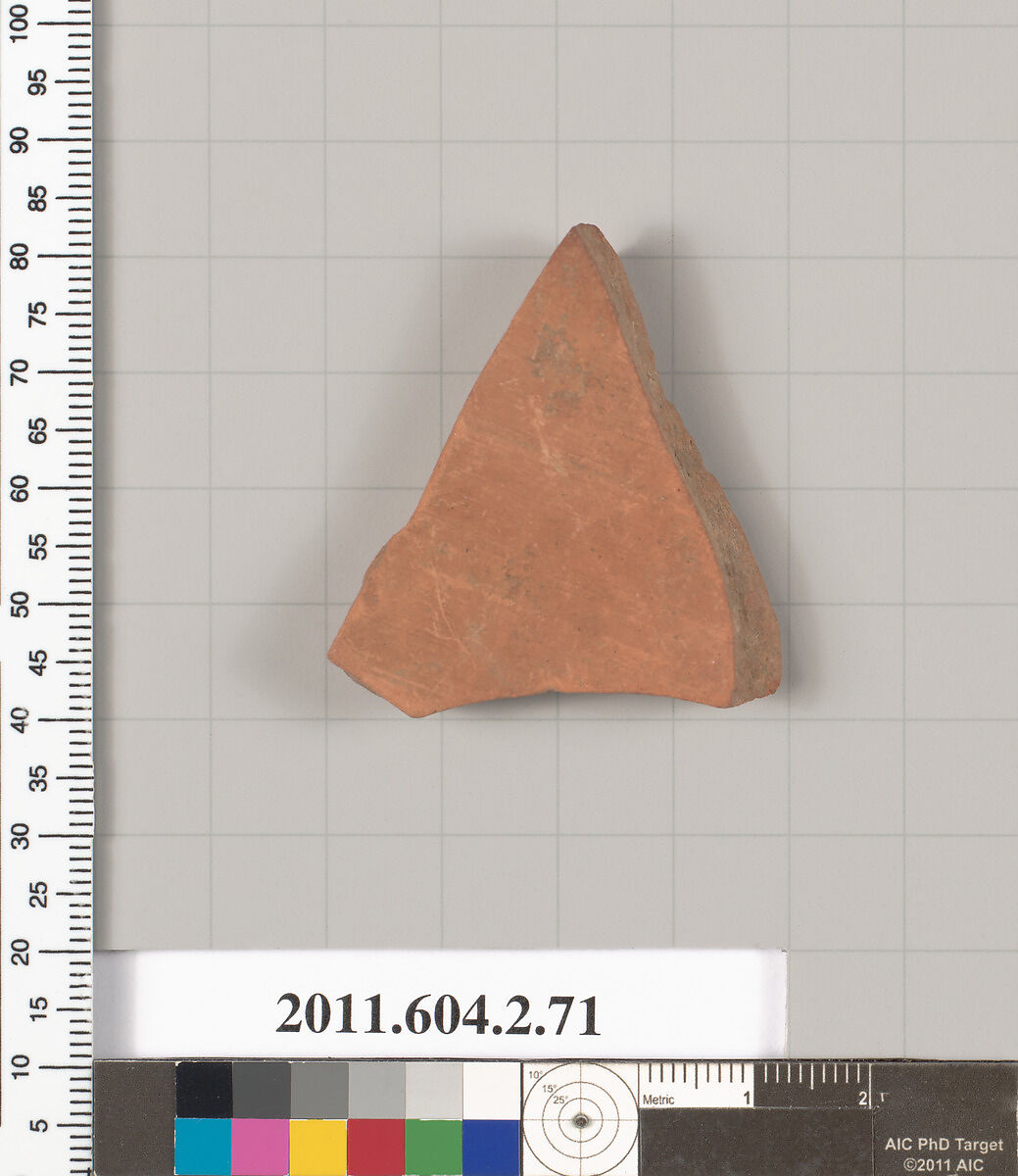 Terracotta fragment of an amphora (jar), Terracotta, Greek, Attic
