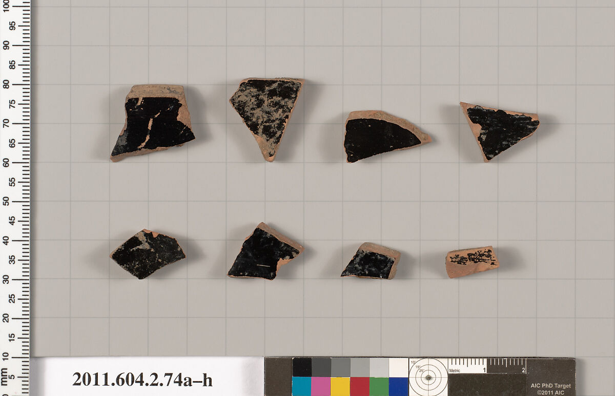 Terracotta fragments of pots, Terracotta, Greek, Attic