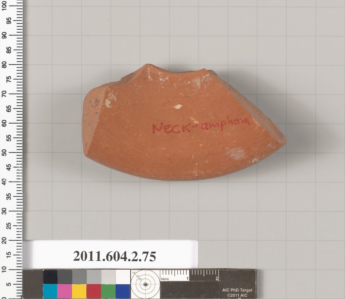 Terracotta fragment of a neck-amphora (jar), Terracotta, Greek, Attic