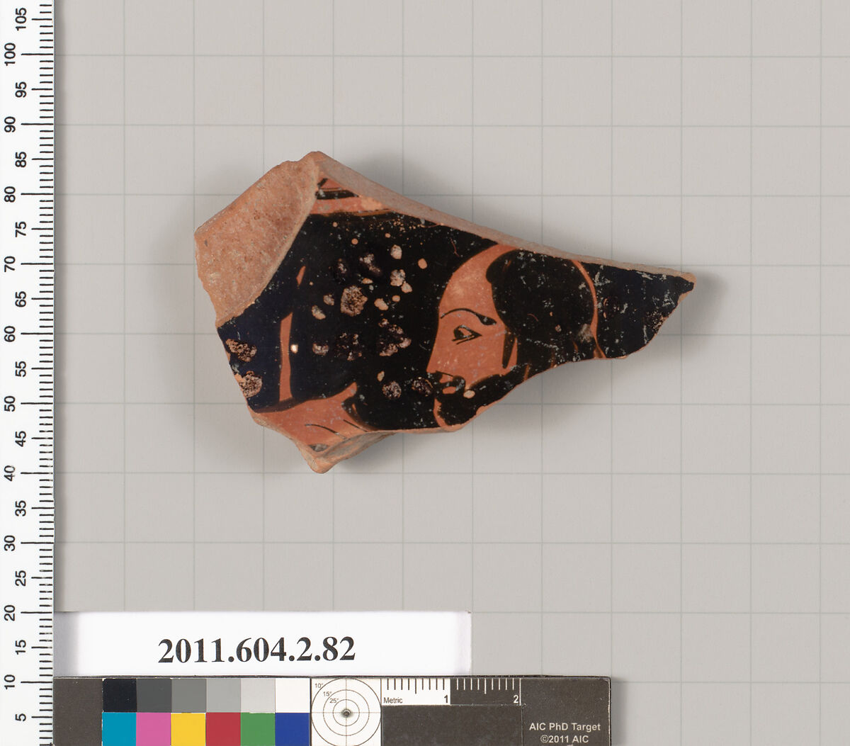 Terracotta fragment of a pelike (jar), Terracotta, Greek, Attic 