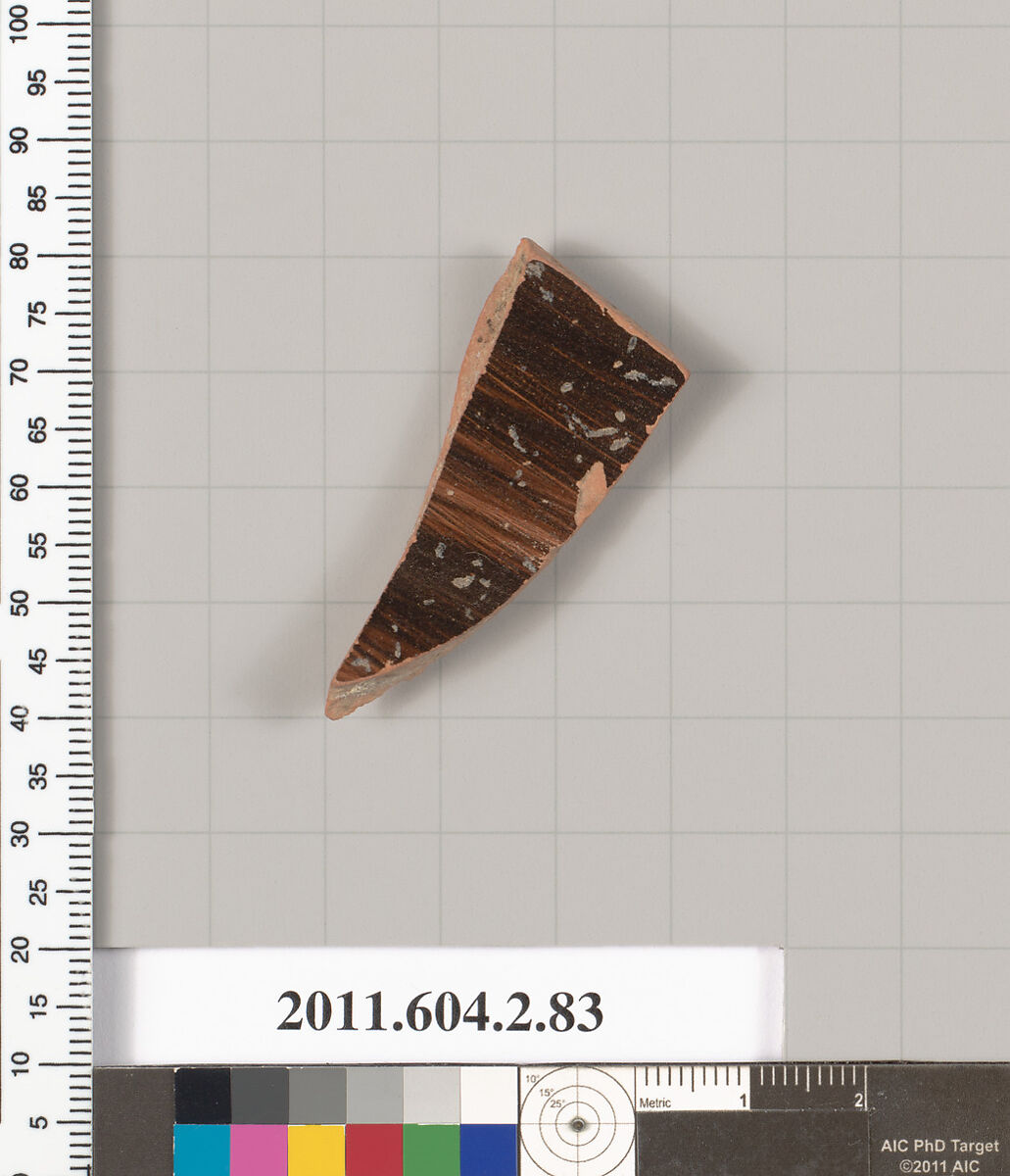 Terracotta fragment of a pelike (jar), Terracotta, Greek, Attic