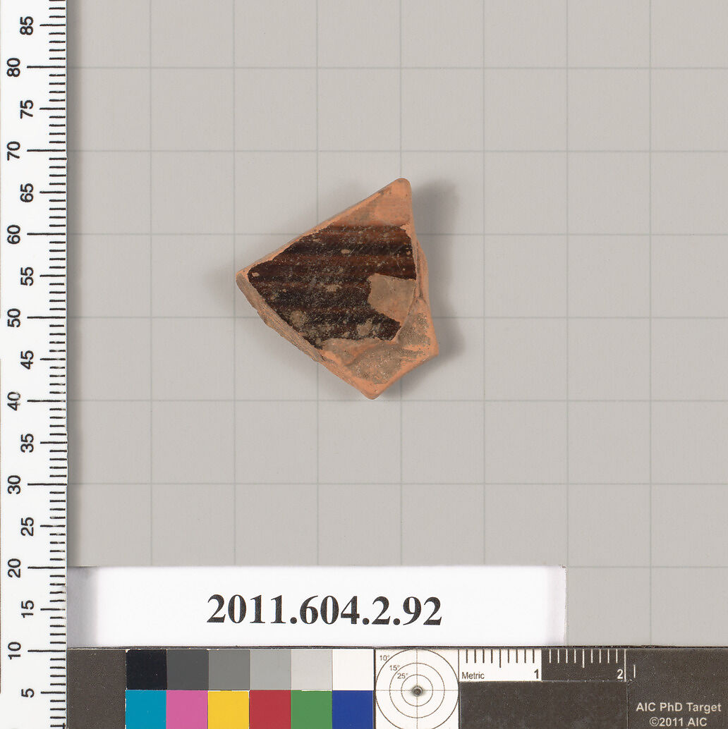 Terracotta fragment of a pelike (jar), Terracotta, Greek, Attic