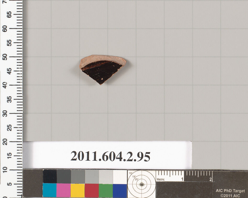 Terracotta fragment of a pelike (jar), Terracotta, Greek, Attic