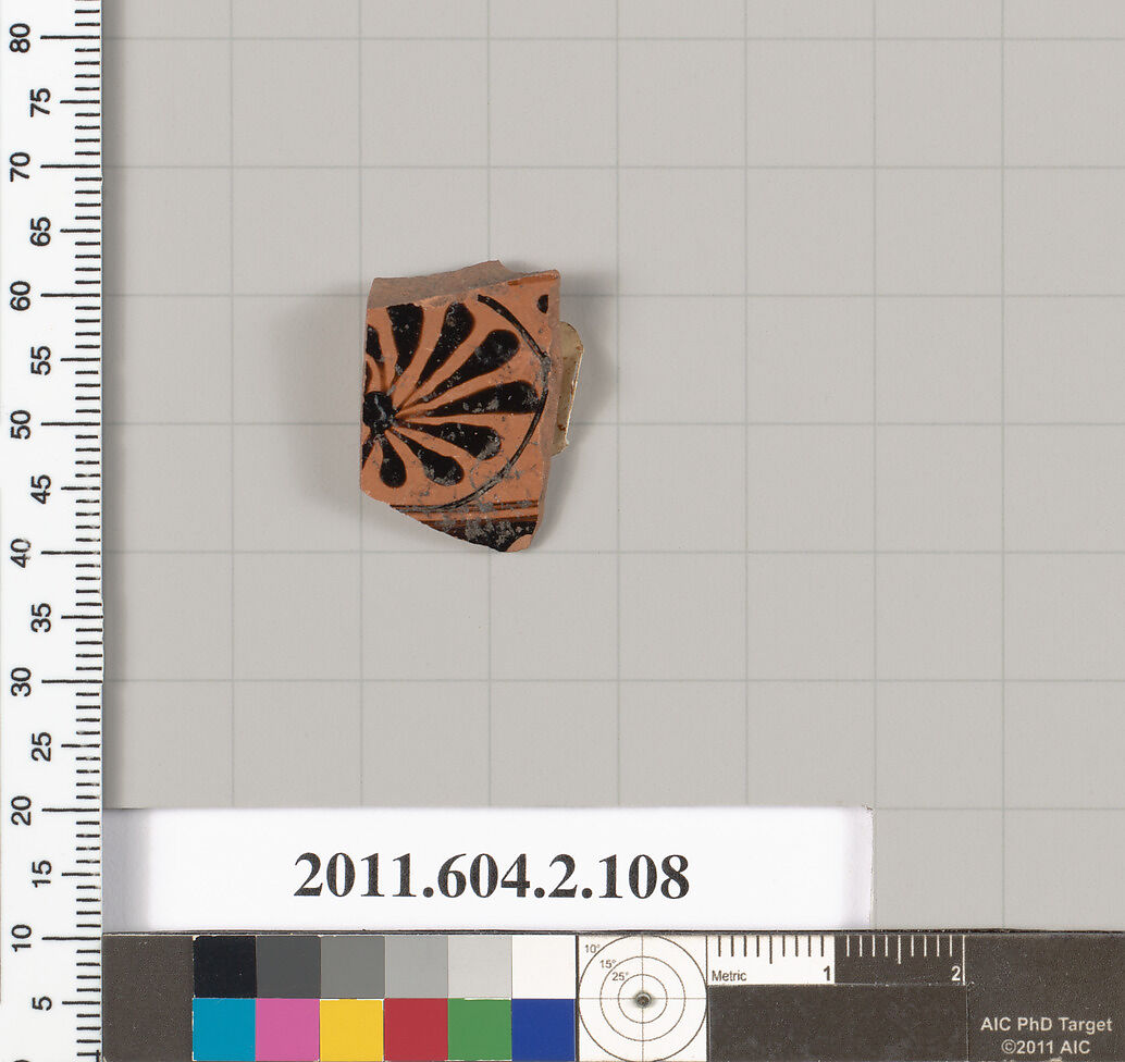 Terracotta fragment of a pelike (jar), Terracotta, Greek, Attic 