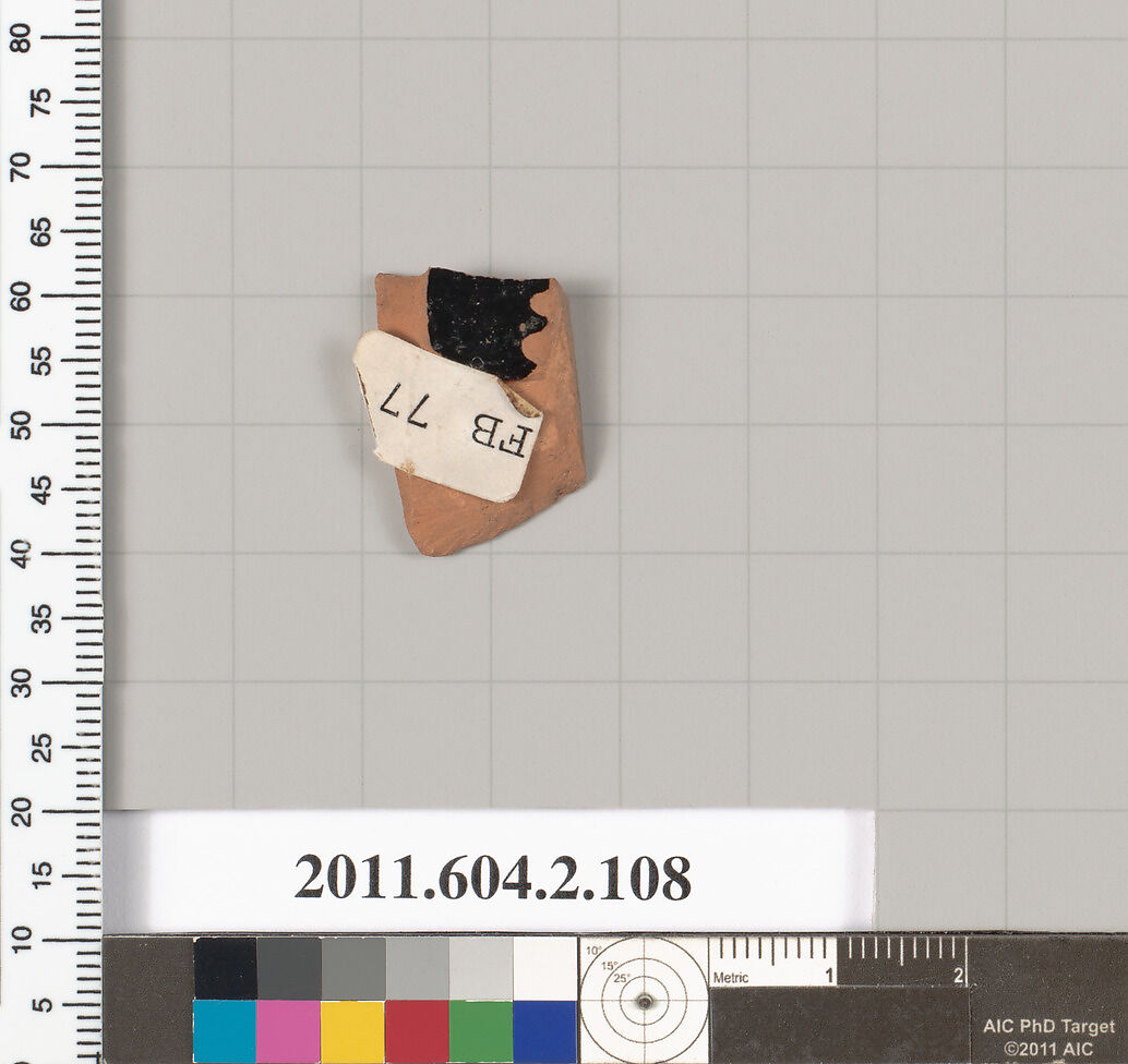 Terracotta fragment of a pelike (jar), Terracotta, Greek, Attic