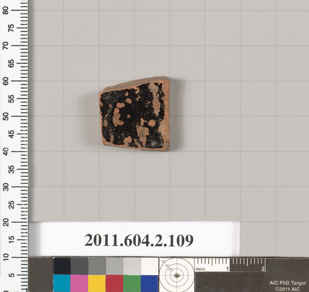 Terracotta fragment of a pelike (jar), Terracotta, Greek, Attic