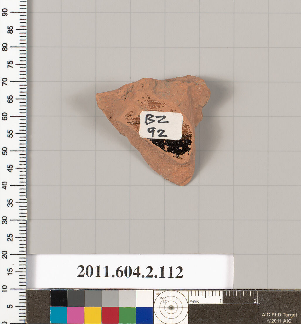 Terracotta fragment of a pelike (jar), Terracotta, Greek, Attic