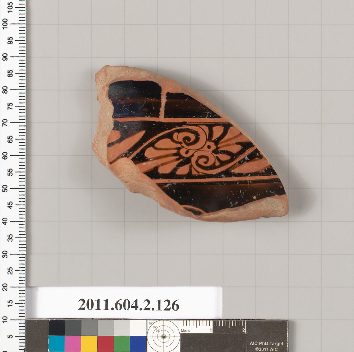 Terracotta fragment of a pelike (jar), Terracotta, Greek, Attic 