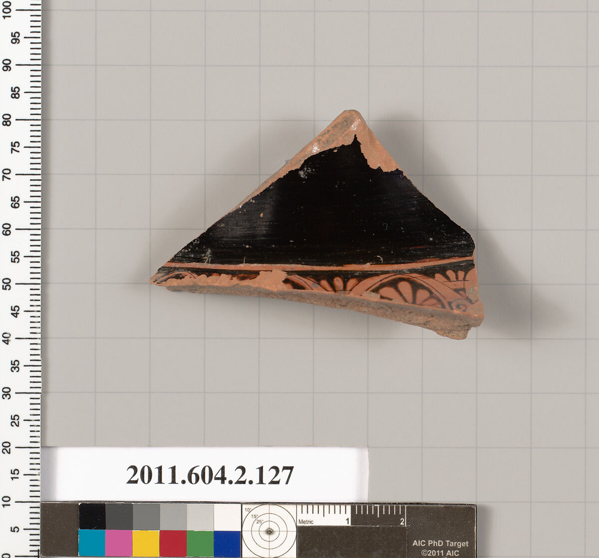 Terracotta fragment of a pelike (jar), Terracotta, Greek, Attic 