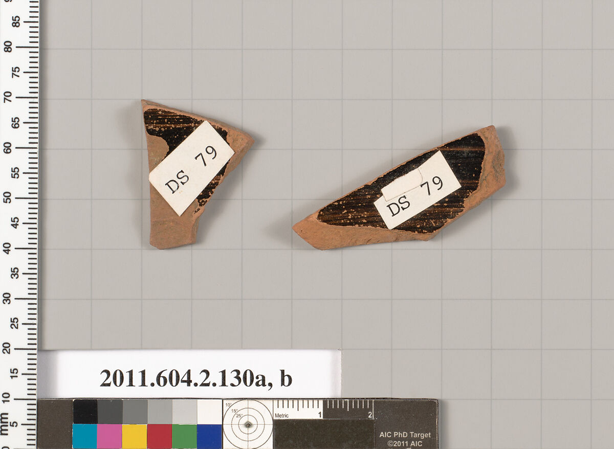 Terracotta fragments of a pelike (jar), Terracotta, Greek, Attic