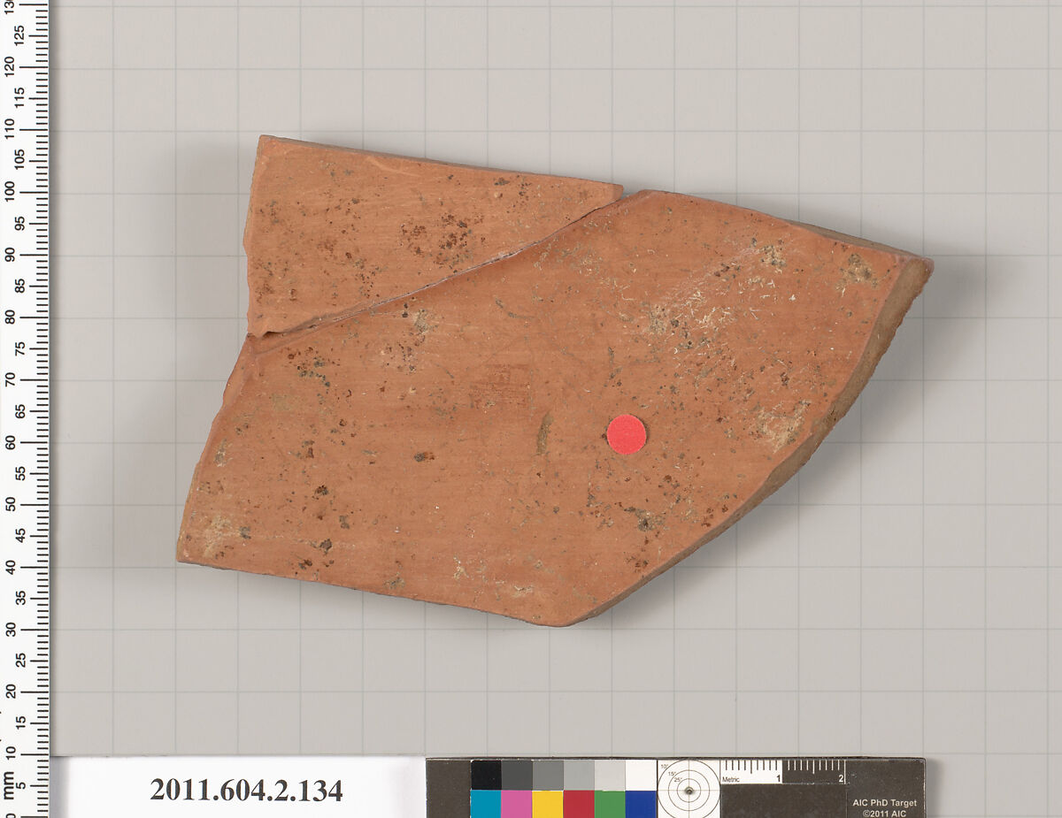 Terracotta fragment of a pelike (jar), Terracotta, Greek, Attic
