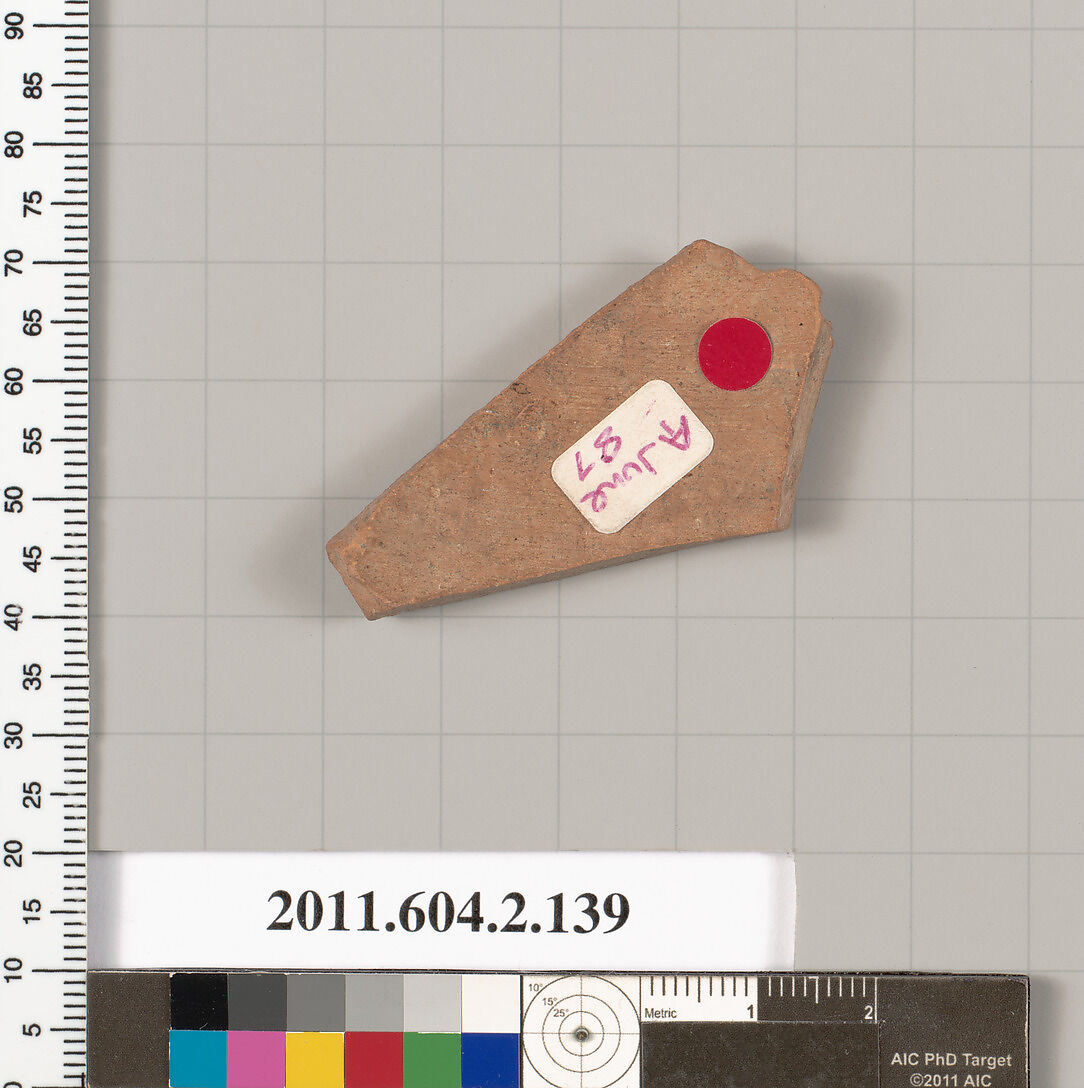 Terracotta fragment of a pelike (jar), Terracotta, Greek, Attic