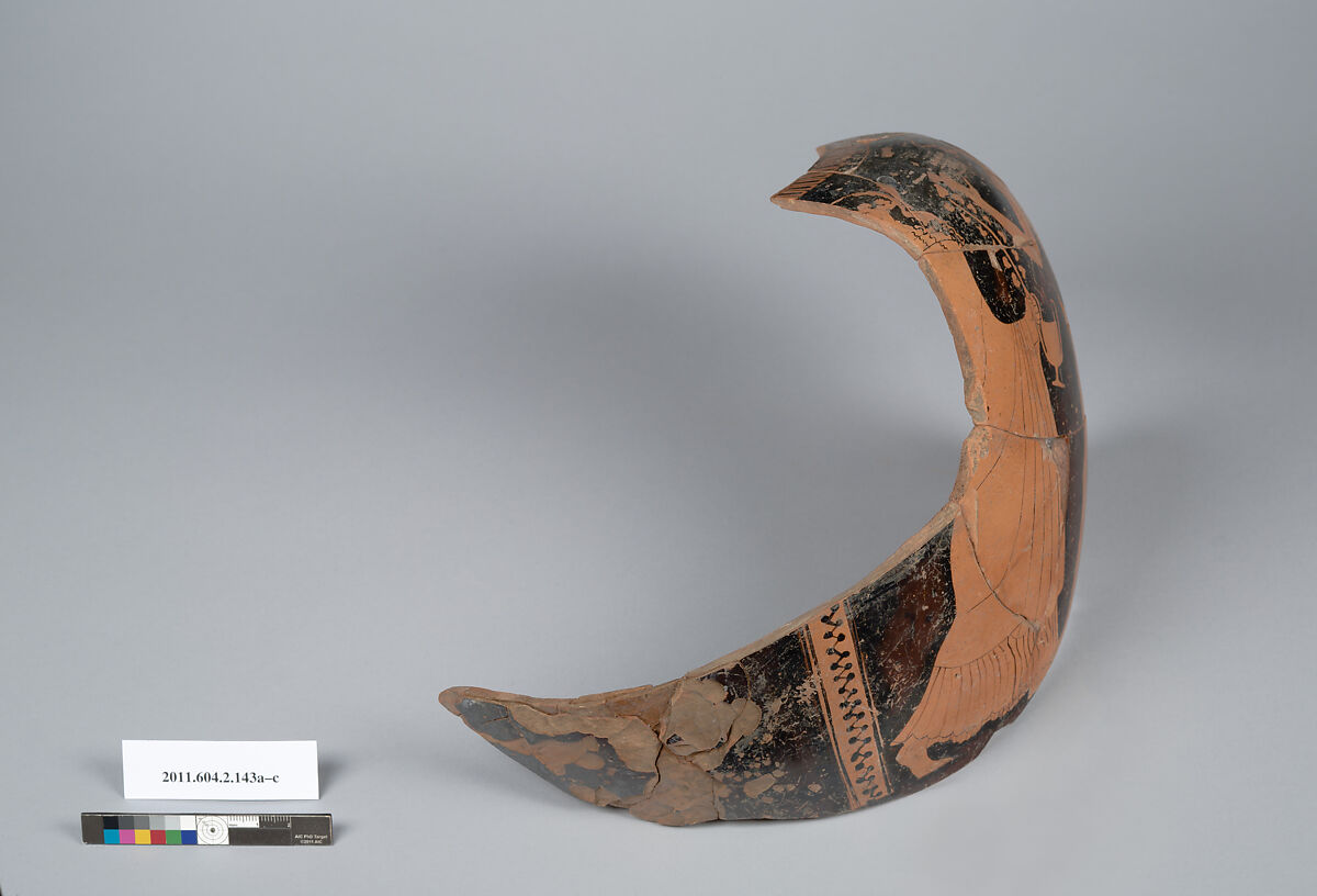 Terracotta fragments of a stamnos (jar), Terracotta, Greek, Attic