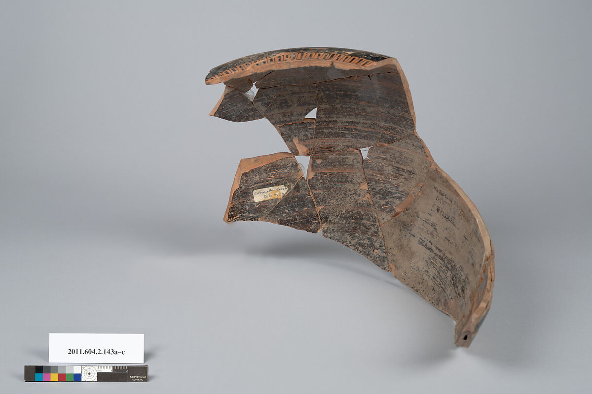 Terracotta fragments of a stamnos (jar), Terracotta, Greek, Attic
