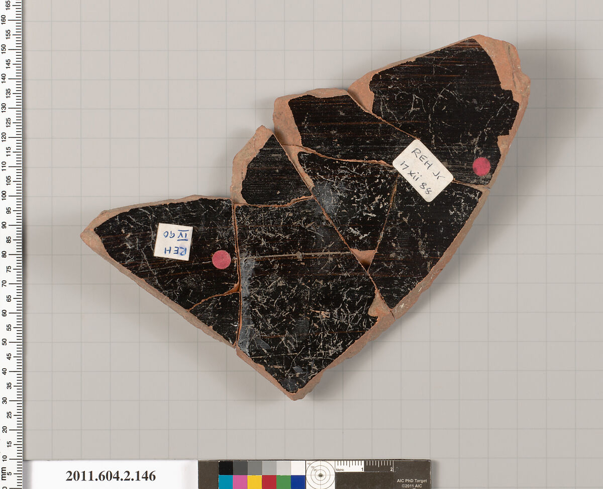 Terracotta fragment of a stamnos (jar), Terracotta, Greek, Attic
