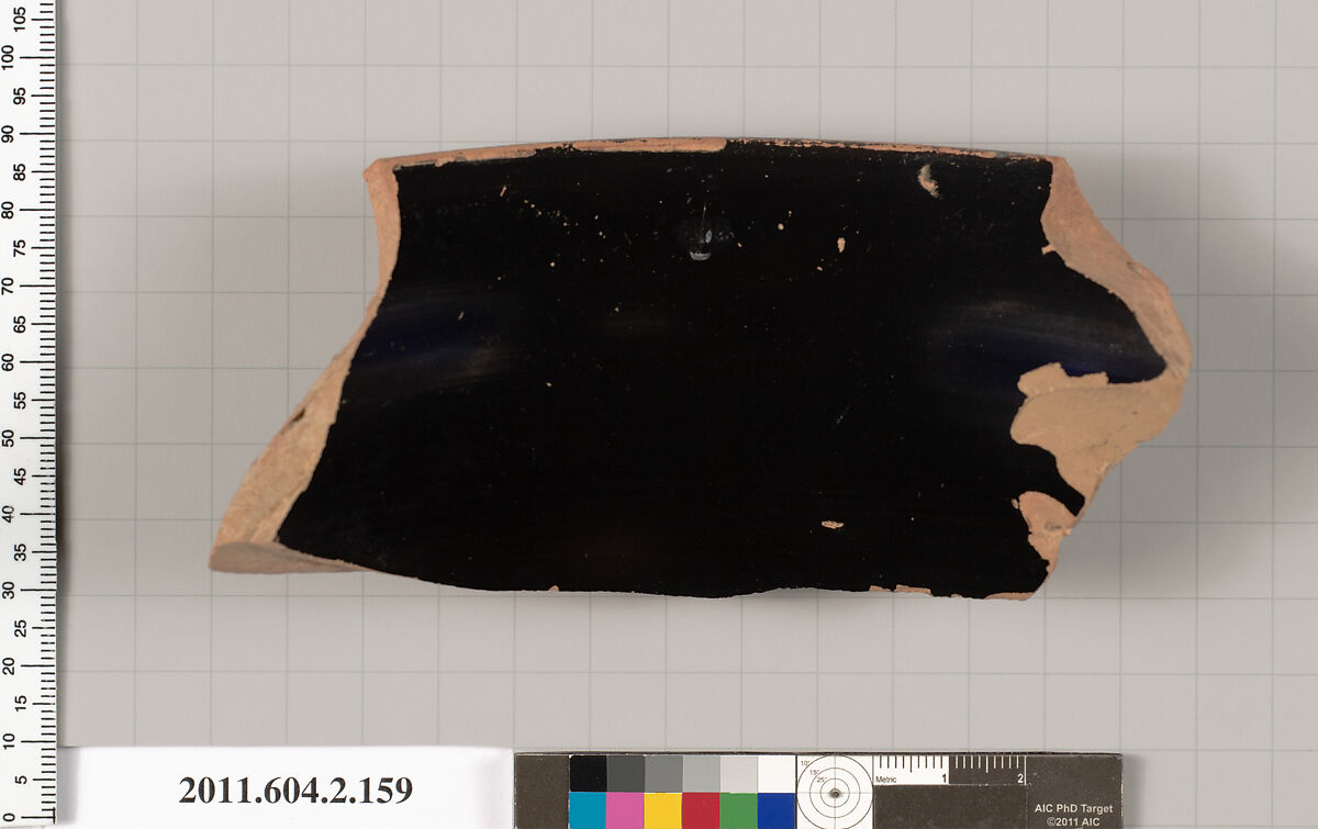 Terracotta fragment of a stamnos (jar), Terracotta, Greek, Attic