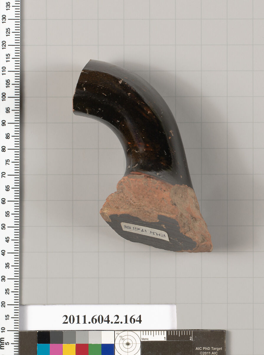 Terracotta fragment of a stamnos (jar), Terracotta, Greek, Attic