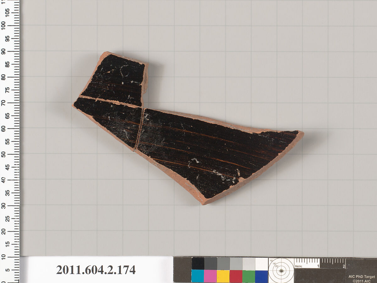 Terracotta fragment of a stamnos (jar), Terracotta, Greek, Attic