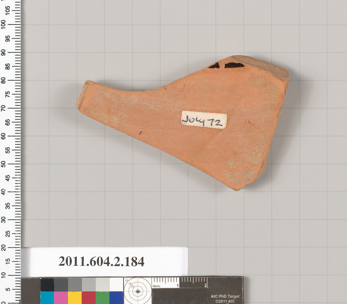 Terracotta fragment of a stamnos (jar), Terracotta, Greek, Attic