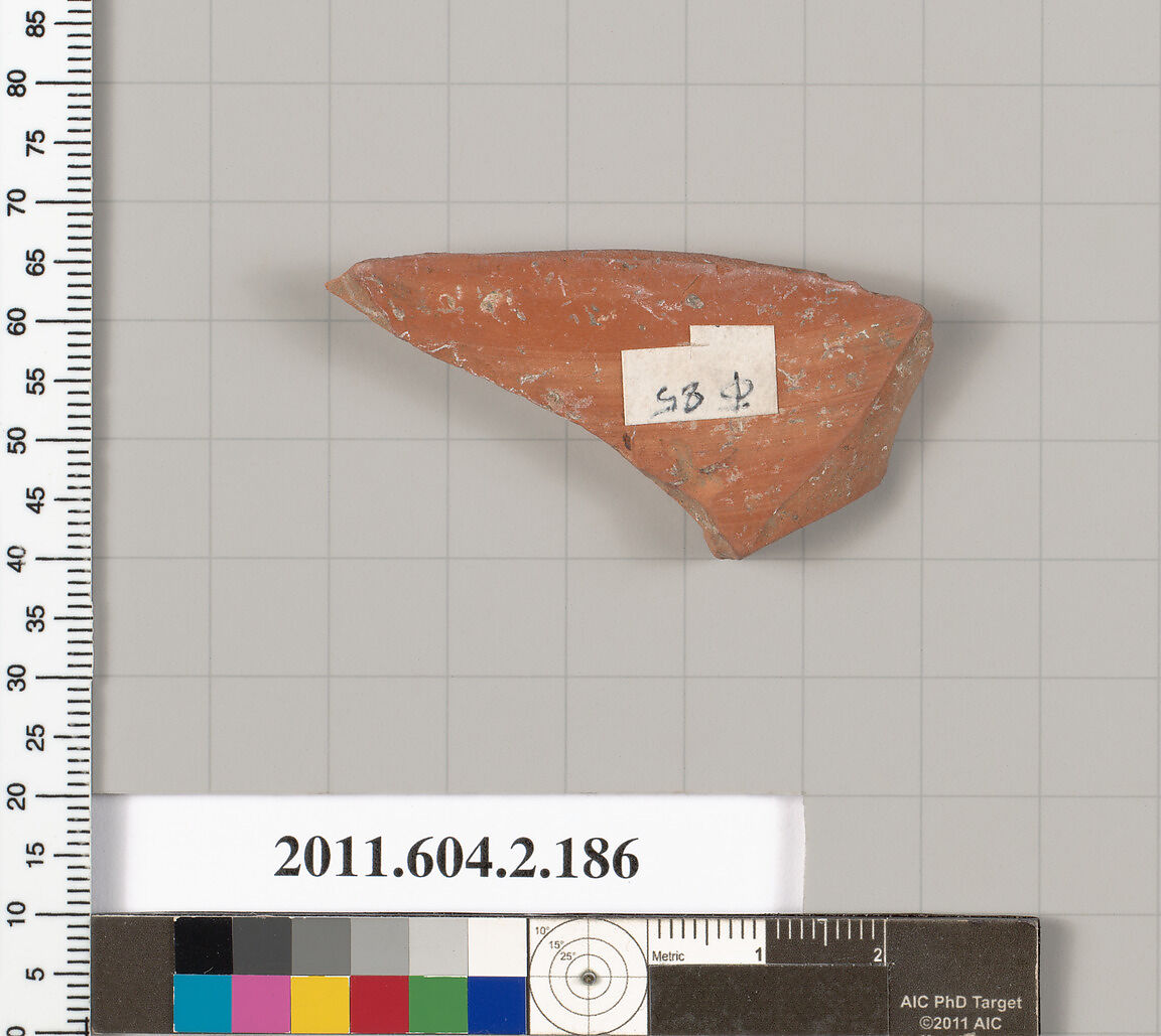 Terracotta fragment of a stamnos (jar), Terracotta, Greek, Attic