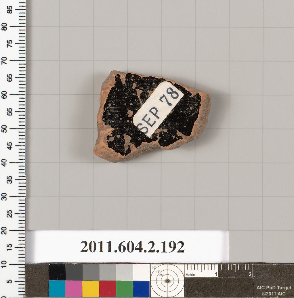 Terracotta fragment of a stamnos (jar), Terracotta, Greek, Attic