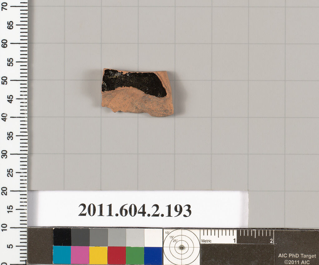 Terracotta fragment of a stamnos (jar), Terracotta, Greek, Attic