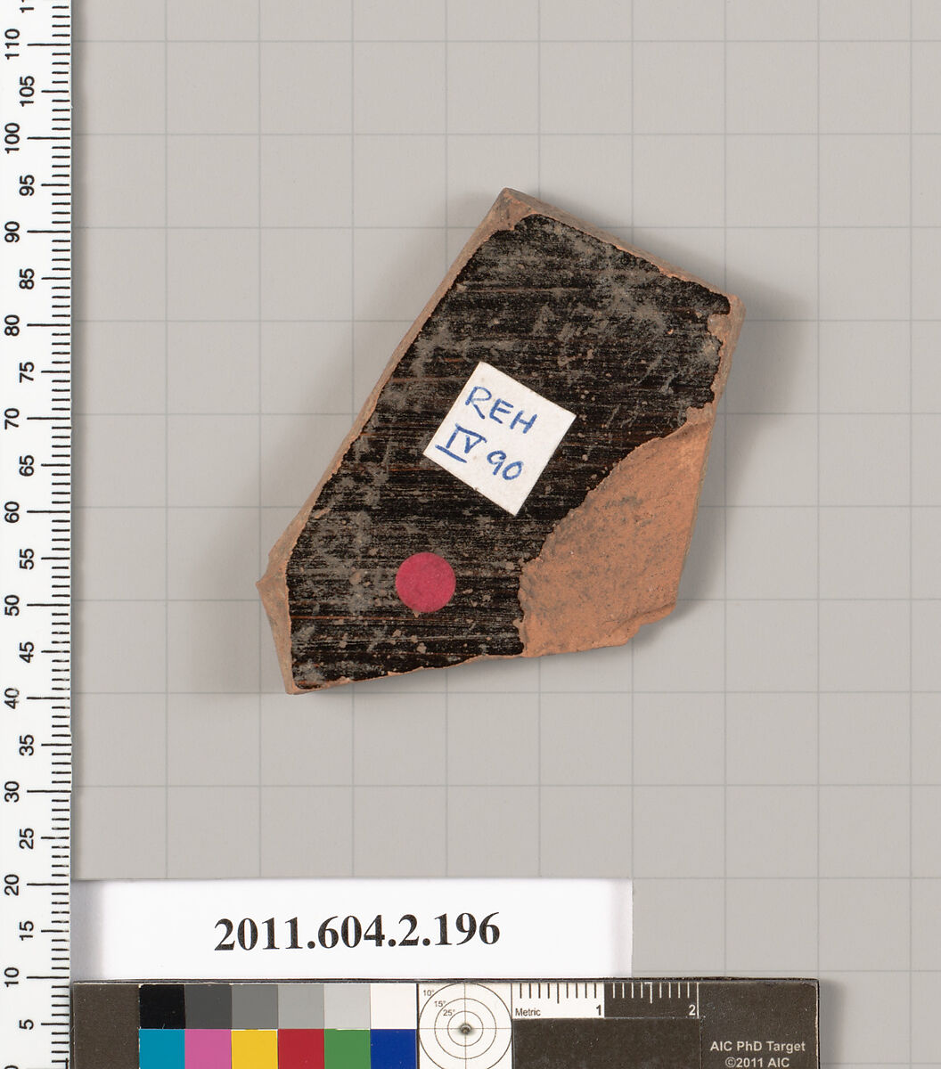 Terracotta fragment of a stamnos (jar), Terracotta, Greek, Attic