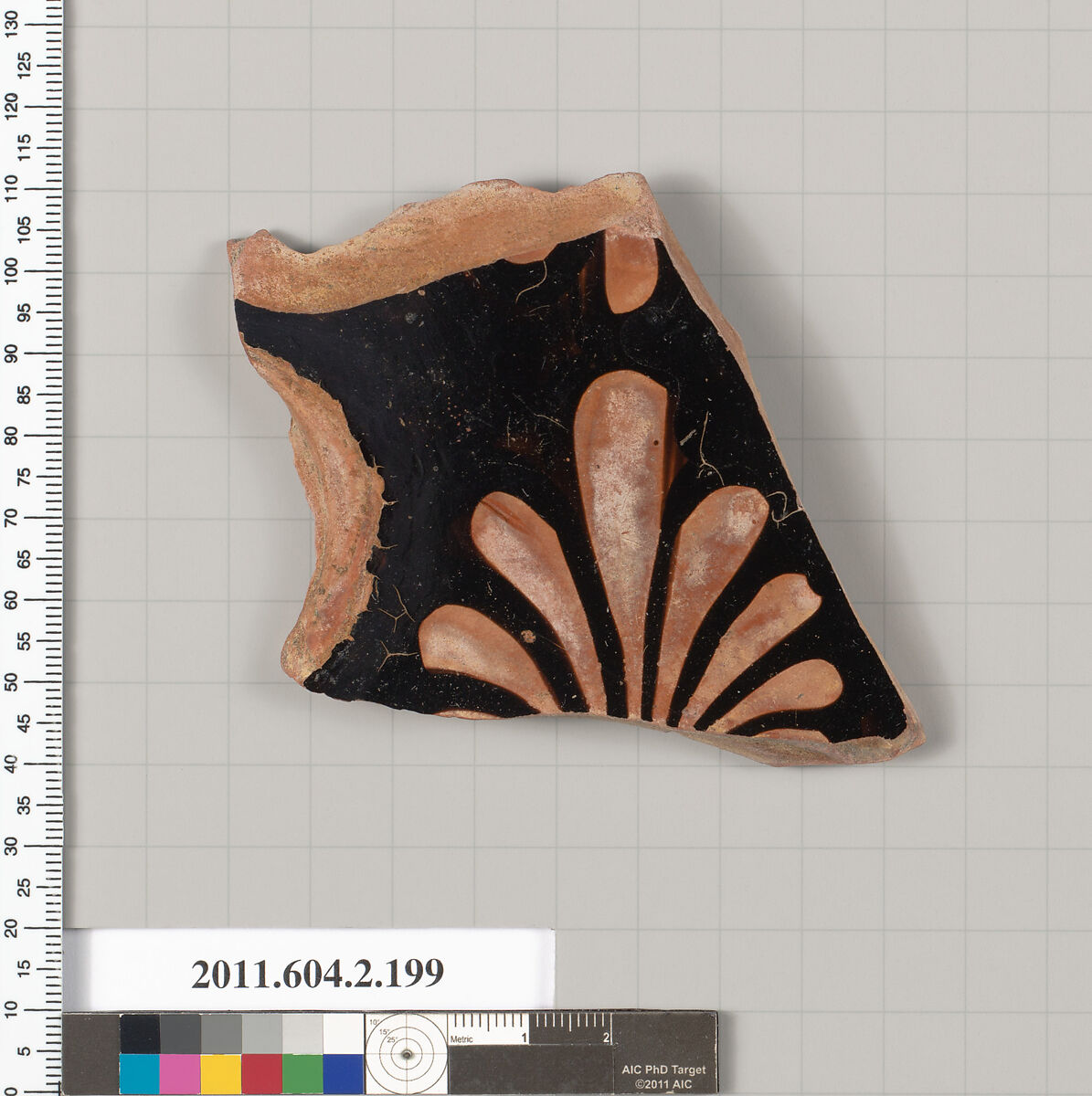 Terracotta fragment of a stamnos (jar), Terracotta, Greek, Attic 