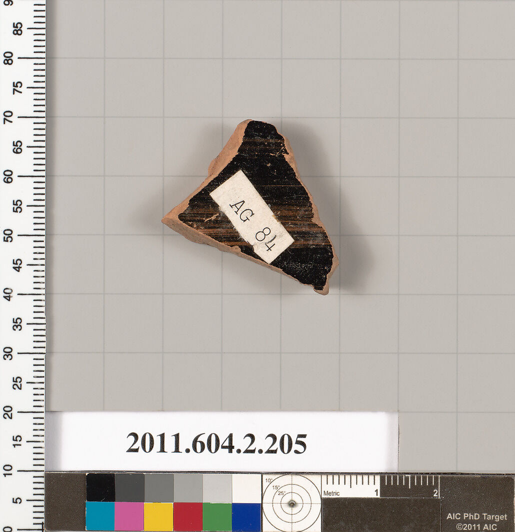 Terracotta fragment of a stamnos (jar), Terracotta, Greek, Attic