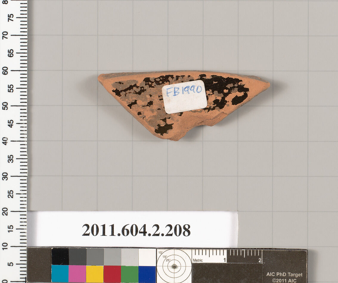 Terracotta fragment of a stamnos (jar), Terracotta, Greek, Attic