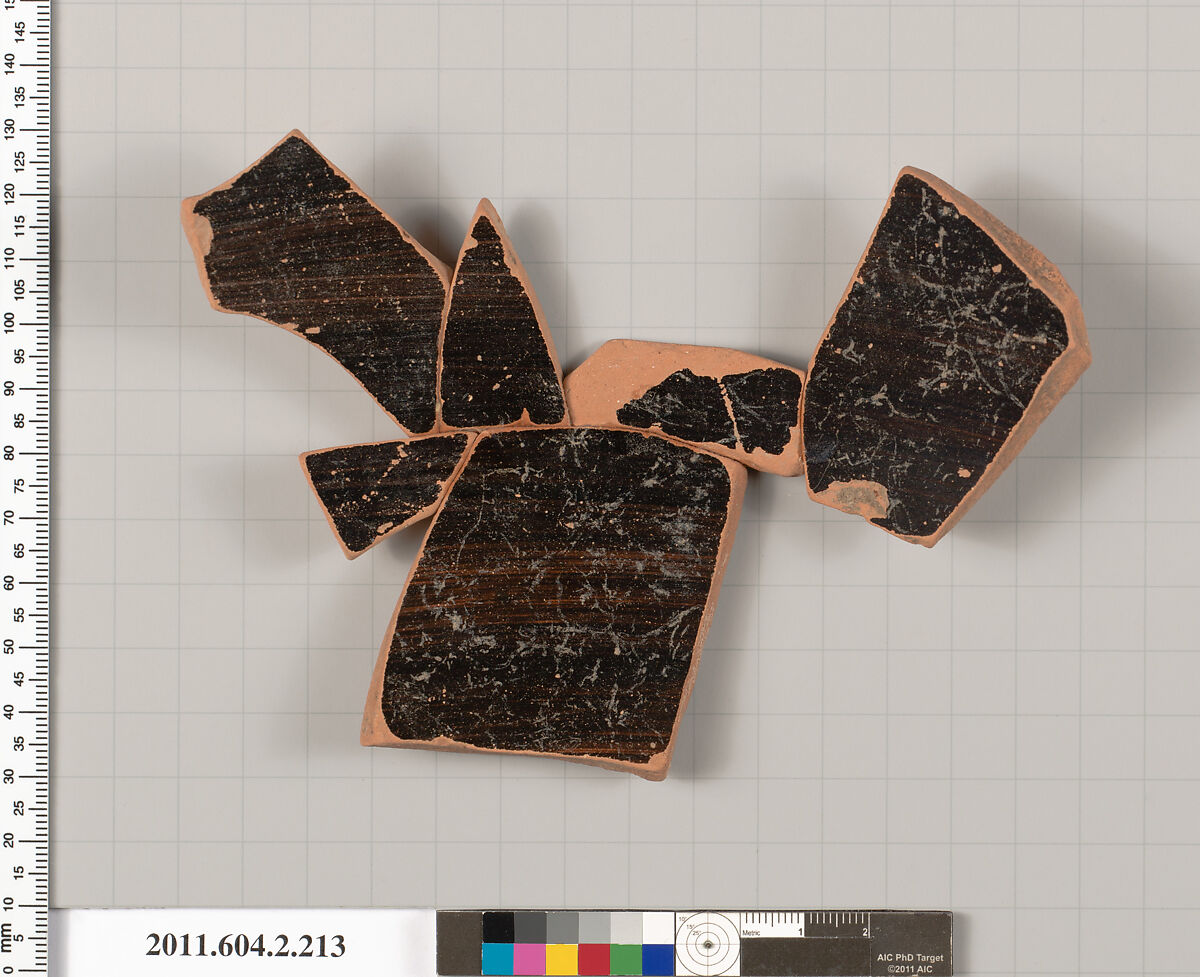 Terracotta fragment of a stamnos (jar), Terracotta, Greek, Attic