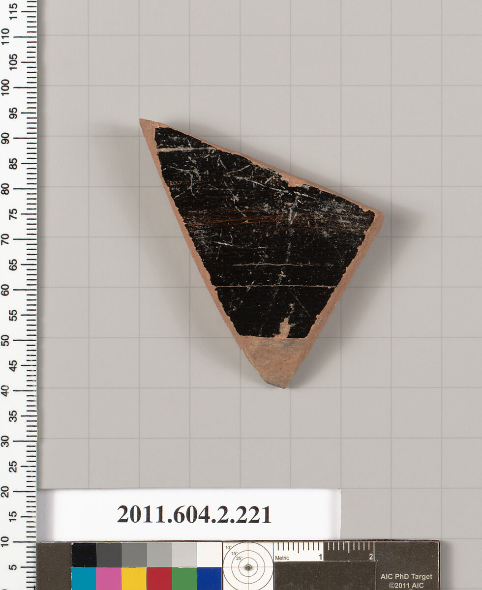 Terracotta fragment of a stamnos (jar), Terracotta, Greek, Attic