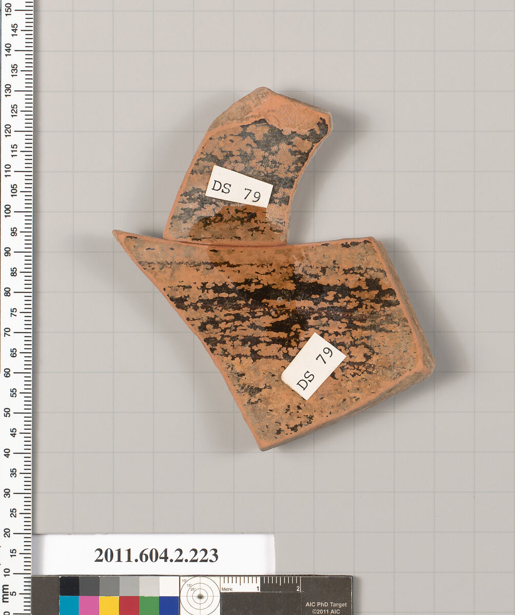 Terracotta fragment of a stamnos (jar), Terracotta, Greek, Attic