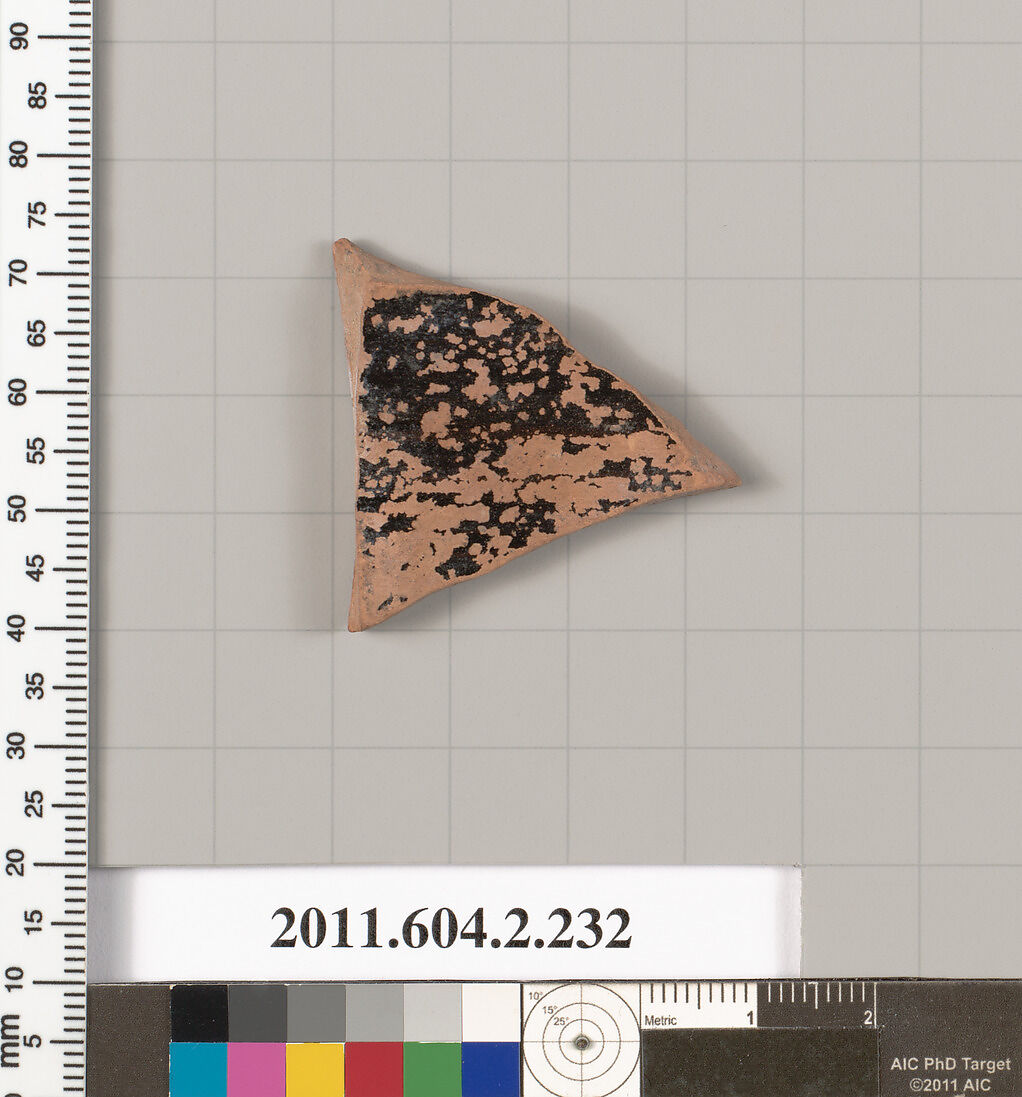 Terracotta fragment of a stamnos (jar), Terracotta, Greek, Attic