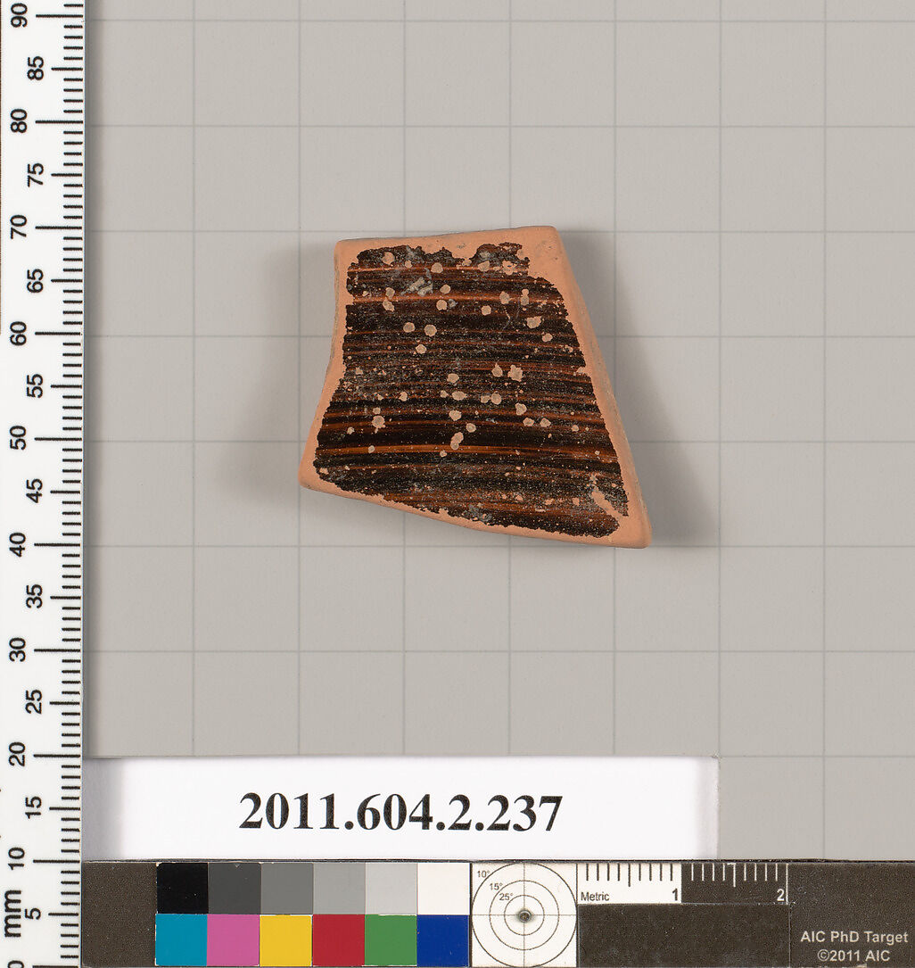 Terracotta fragment of a stamnos (jar), Terracotta, Greek, Attic