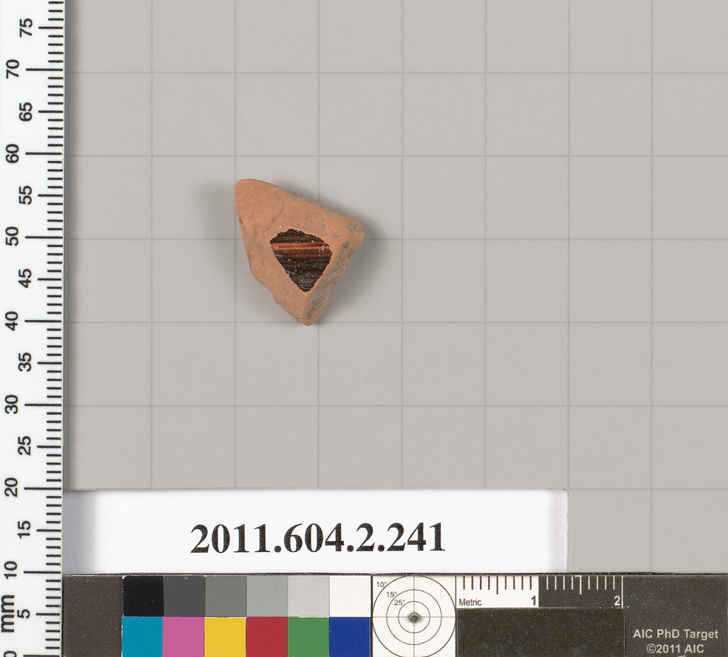 Terracotta fragment of a stamnos (jar), Terracotta, Greek, Attic