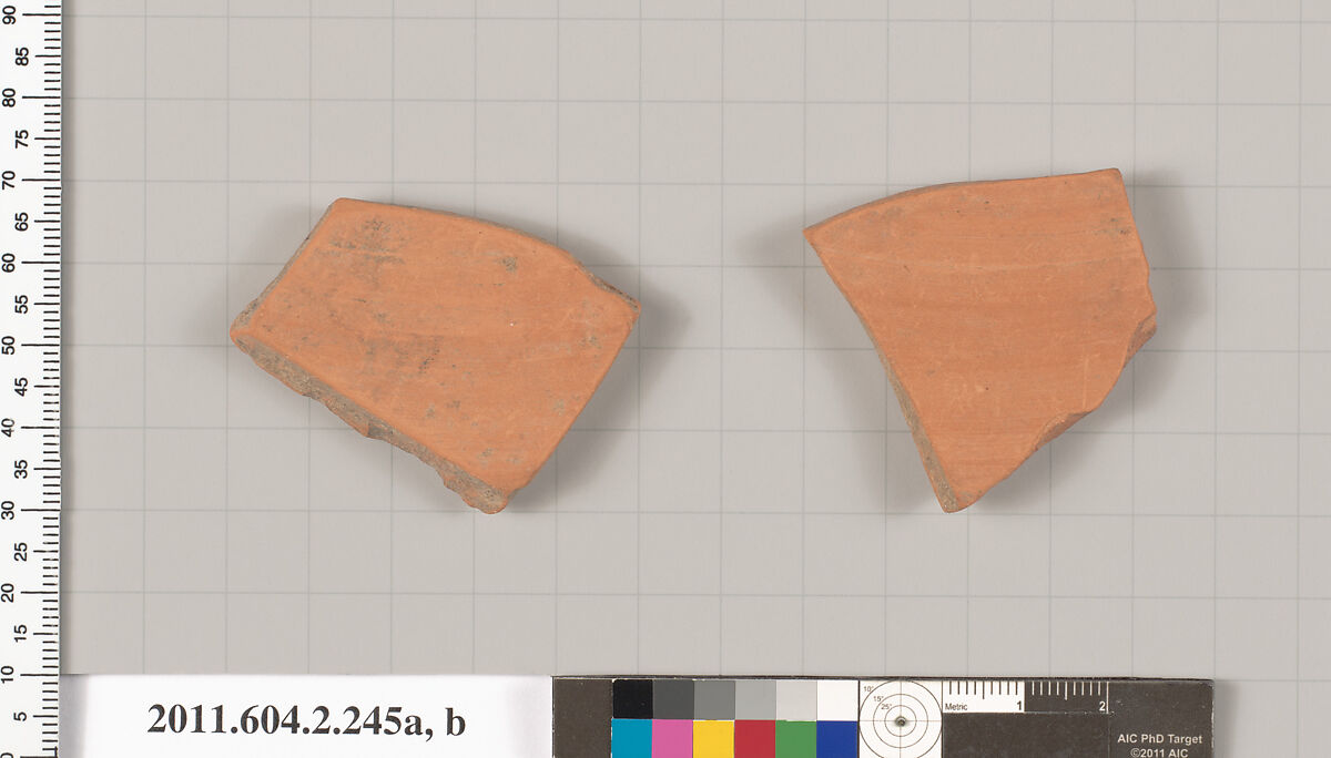 Terracotta fragments of a stamnos (jar), Terracotta, Greek, Attic