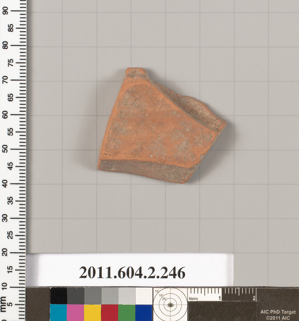 Terracotta fragment of a stamnos (jar), Terracotta, Greek, Attic