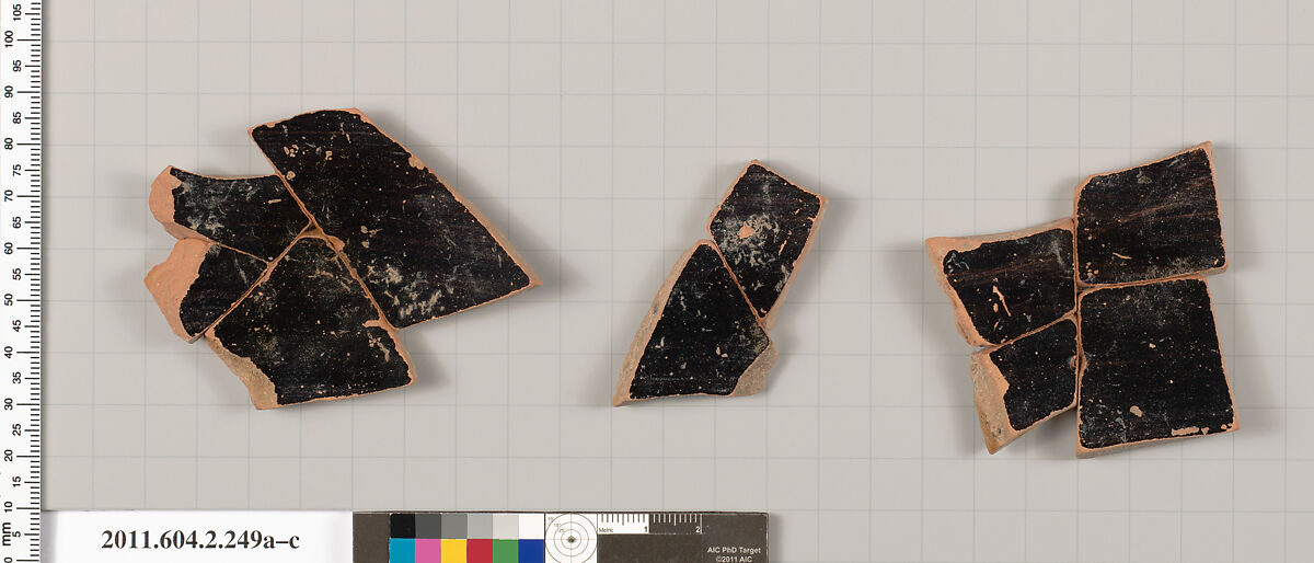 Terracotta fragments of a stamnos (jar), Terracotta, Greek, Attic