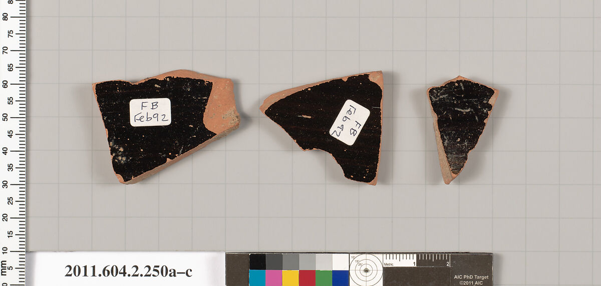 Terracotta fragments of a stamnos (jar), Terracotta, Greek, Attic