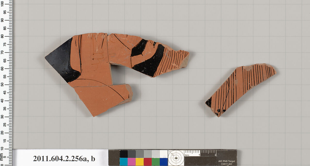 Terracotta fragments of a stamnos (jar), Terracotta, Greek, Attic 