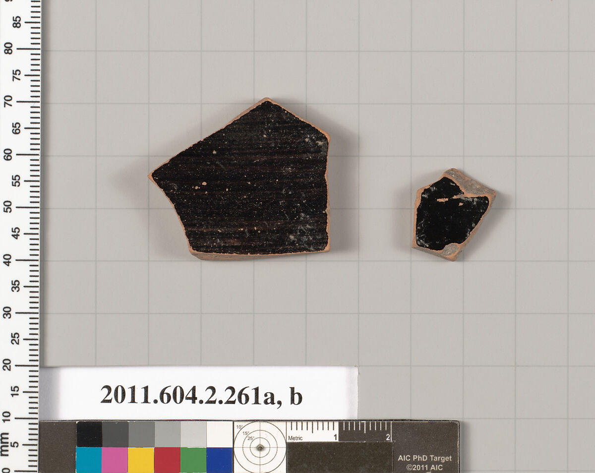 Terracotta fragments of a stamnos (jar), Terracotta, Greek, Attic