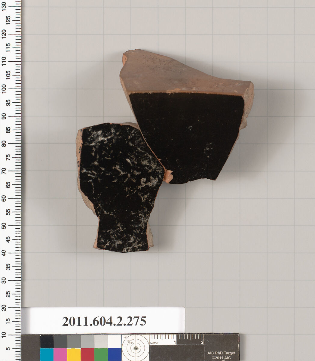 Terracotta fragment of a volute-krater (bowl for mixing wine and water), Terracotta, Greek, Attic