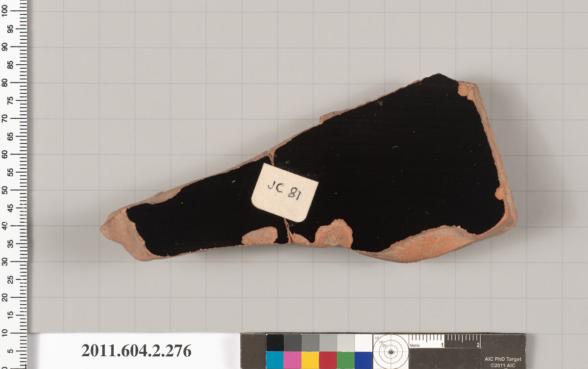 Terracotta fragment of a volute-krater (bowl for mixing wine and water), Terracotta, Greek, Attic